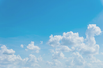 Wonderful blue sky and white clouds panorama, Bright clouds on clear sky