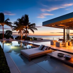 Fototapeta premium Modern beach backyard