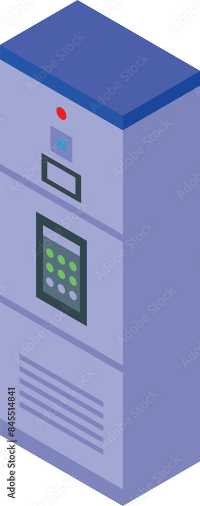 Poster electric control panel showing different information with buttons for controlling power supply