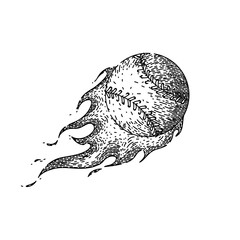 soft baseball ball hand drawn. base isolated, equipment game, silhouette laces soft baseball ball vector sketch. isolated black illustration