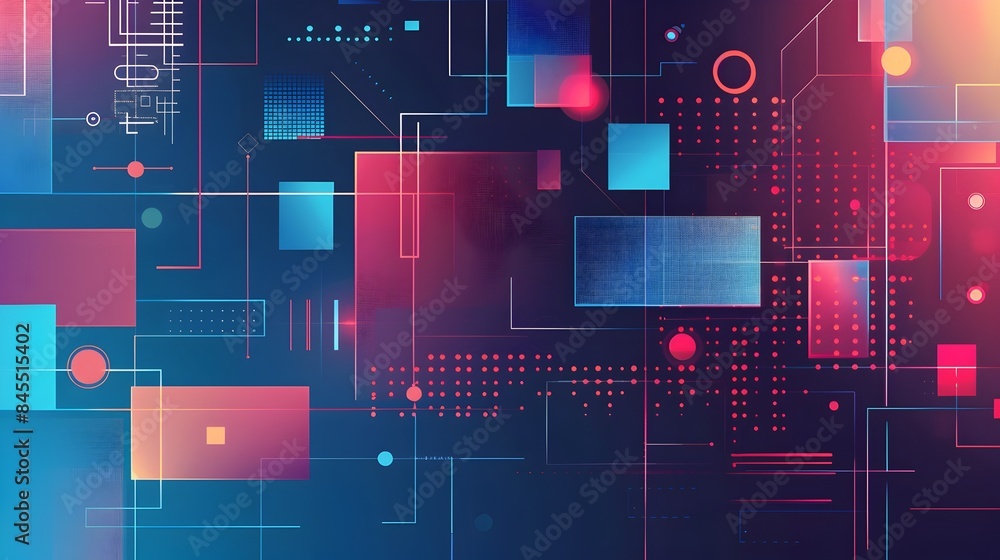 Poster neon futuristic digital abstract geometric patterns backdrop
