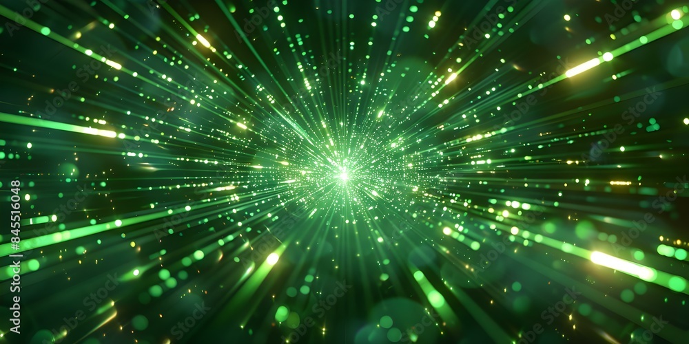 Poster captivating green lines dynamic banner with abstract speed light effects. concept green lines, dynam