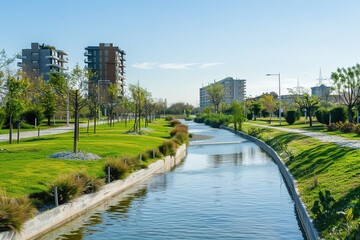 Fototapeta premium clean river in sustainable development
