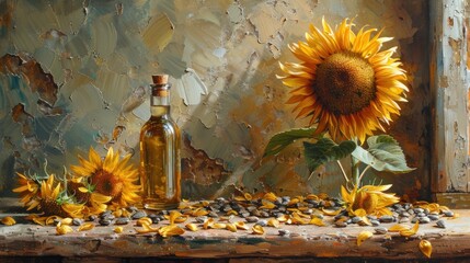 Sunflower oil and sunflower seeds 