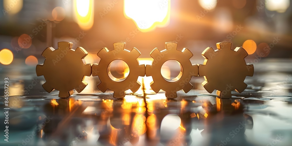 Aufkleber enhancing efficiency and collaboration globally through devops. concept global collaboration, effici
