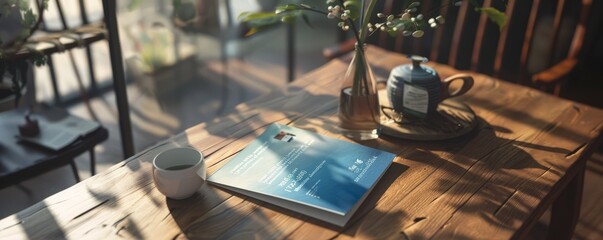 Brochure mockup with a customizable design, perfect for showcasing your brochure designs. Hyperrealistic 4K photo.