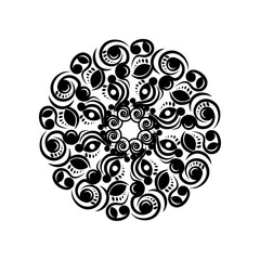 Ornamental Circle, mandala flower pattern design, Decorative round ornament. Anti-stress therapy pattern for coloring book, background, and design meditation poster. Unusual flower shape. Vector