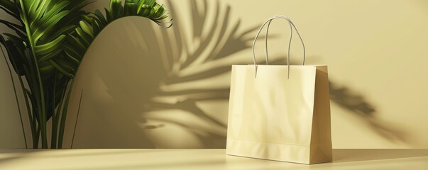 Shopping bag mockup with a customizable design, great for showcasing your shopping bag collections. Hyperrealistic 4K photo.