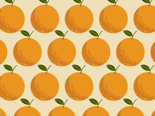 Fresh orange, lemon, tangerine, mandarin fruits pattern vector background illustration design.