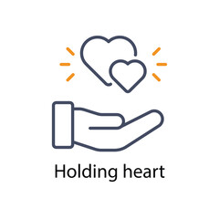 Holding heart vector icon