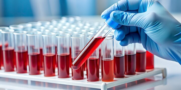 Bluttest mit R&ouml;hrchen mit Blut