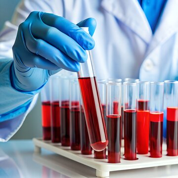 Bluttest mit R&ouml;hrchen mit Blut