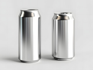 Blank metal soft drink can packaging mockup
