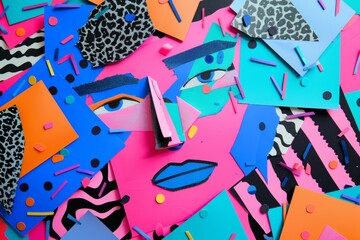 with a multicolor painted texture background show abstract oil painted art. Vibrant shades of pink, blue, and yellow blend together in brush strokes, creating a dynamic wallpaper or background