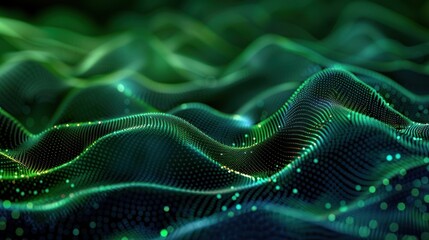 Fototapeta premium Abstract wavy dot particles technology background concept