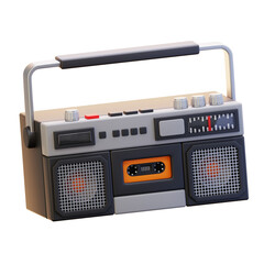RADIO RETRO 3D ICON ILLUSTRATION