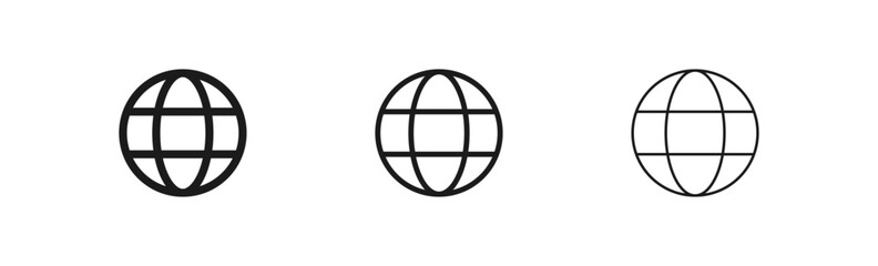 World web icon. Global symbol set, vector isolated