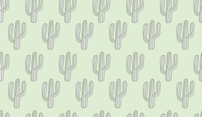Cute cactus plants pattern background vector design
