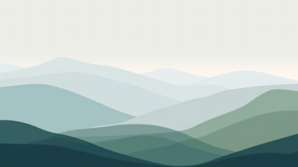 Light green and gray background, light blue mountains