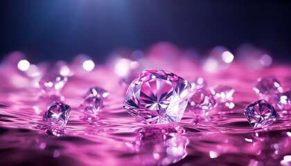 A pink diamond is on a pink background