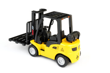 Forklift truck model isolated on white background