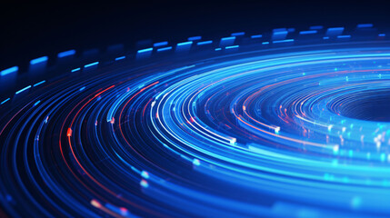 Blue technology abstract photon big data network creative illustration