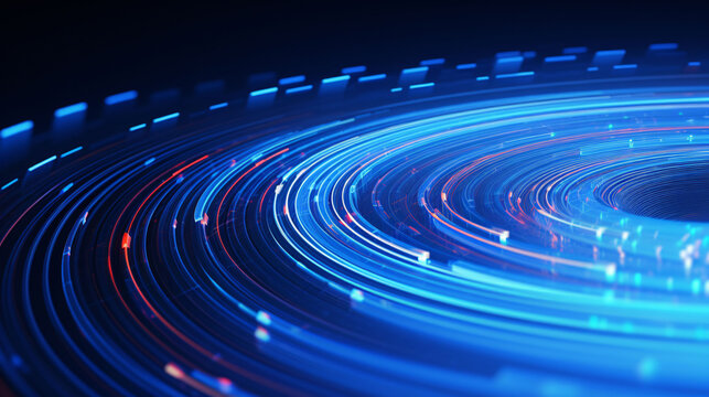 Blue technology abstract photon big data network creative illustration