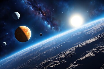 Obraz premium Then something amazing happened on the space, planet, galaxy. 