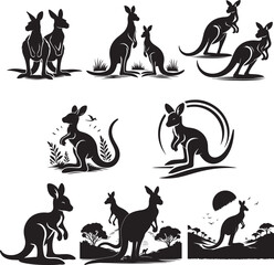 kangaroo design silhouette vector art work