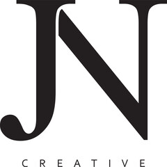 JN or NJ letter modern logo design