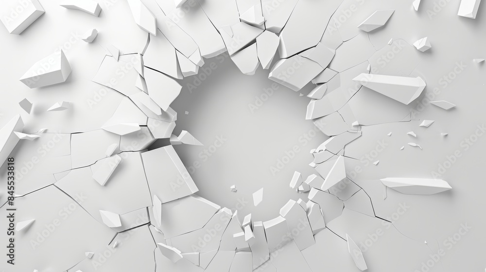 Aufkleber object or background can be placed in the center of the exploding wall modern illustration