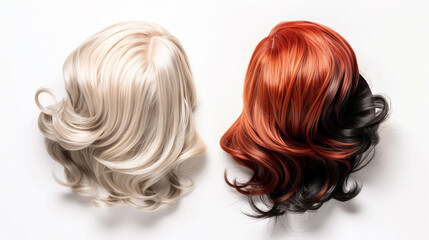 Fototapeta premium modern stylish hair wig isolated on white background 