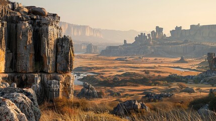 Majestic Cliffs and Spires of Isalo National Park, Madagascar - Geological Wonders and Earth's Beauty Revealed
