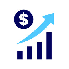 Marketing icon in flat style with blue color