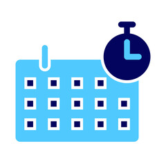 Marketing icon in flat style with blue color