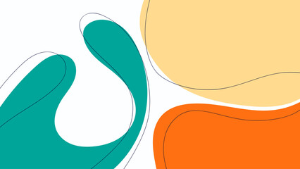 ABSTRACT BACKGROUND WITH HAND DRAWN BLOB SHAPES AND LINES PASTEL FLAT COLOR VECTOR DESIGN TEMPLATE FOR WALLPAPER, COVER DESIGN, HOMEPAGE DESIGN, GRRETING CARD