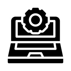 Fototapeta premium laptop glyph icon