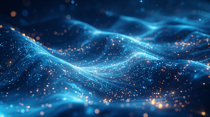 Future technology big data 3D background. Network data particles concept illustration