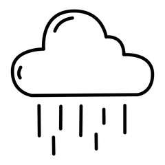 Rain cloud icon isolated on white background. Vector illustration