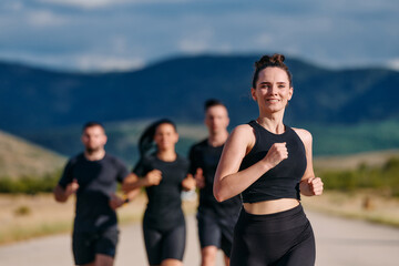 Fototapeta premium Preparation of the athletic team for the Athletic Marathon Journey