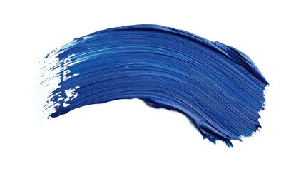 Vibrant Blue Brush Stroke on White Background