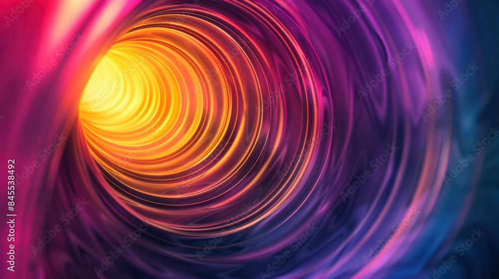 Poster vibrant swirling abstract tunnel with colorful light rings creating a mesmerizing, dynamic visual ef