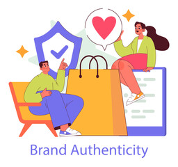 Brand Authenticity. Flat Vector Illustration