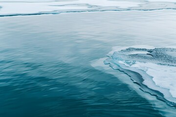 Fototapeta premium Melting Ice on a Blue Water Surface