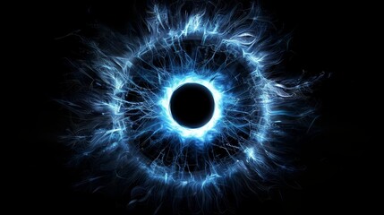 Powerful shockwave of energy with a burst and explosion of glowing particles. Dynamic waves and futuristic flow create a cosmic effect, capturing the essence of science, motion, and neon energy.