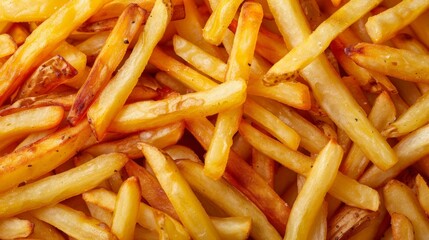 Golden Crispy French Fries Close-Up Texture
