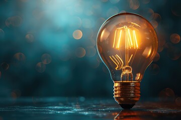 A light bulb glowing brightly with innovative ideas inside.