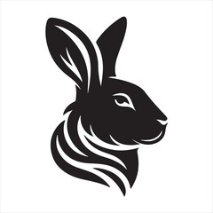 a beautiful rabbit head vector art illustration