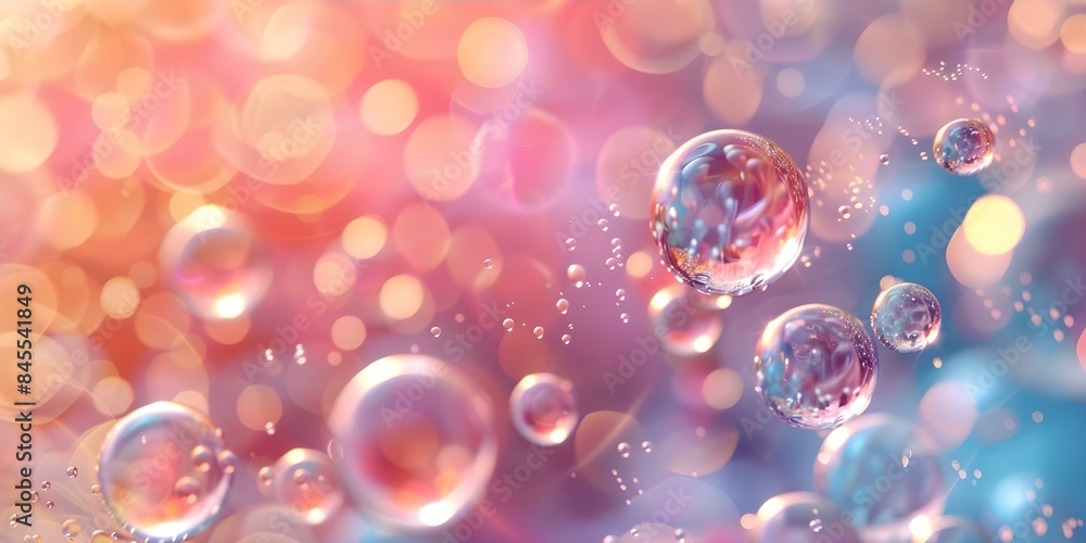 Poster ai-powered generative cleaning simulation with realistic colored bubbles. concept ai, simulation, cl