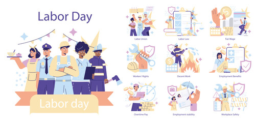 Labor Day. Flat Vector Illustration